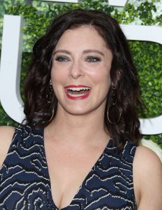 Cheerful Brunette Rachel Bloom Showcasing Her Delightful Cleavage The