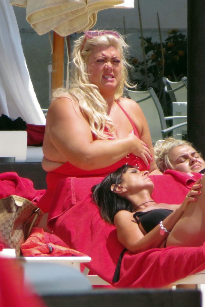 BBW blonde Gemma Collins baring her big fat knockers in Spain gallery, pic 50
