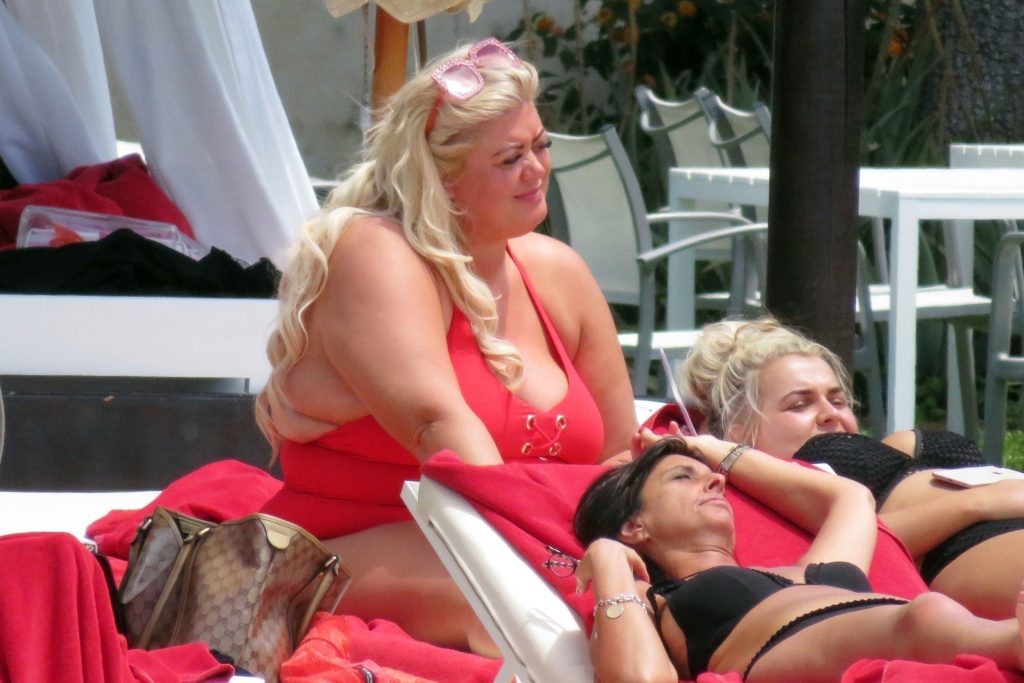 BBW blonde Gemma Collins baring her big fat knockers in Spain gallery, pic 66