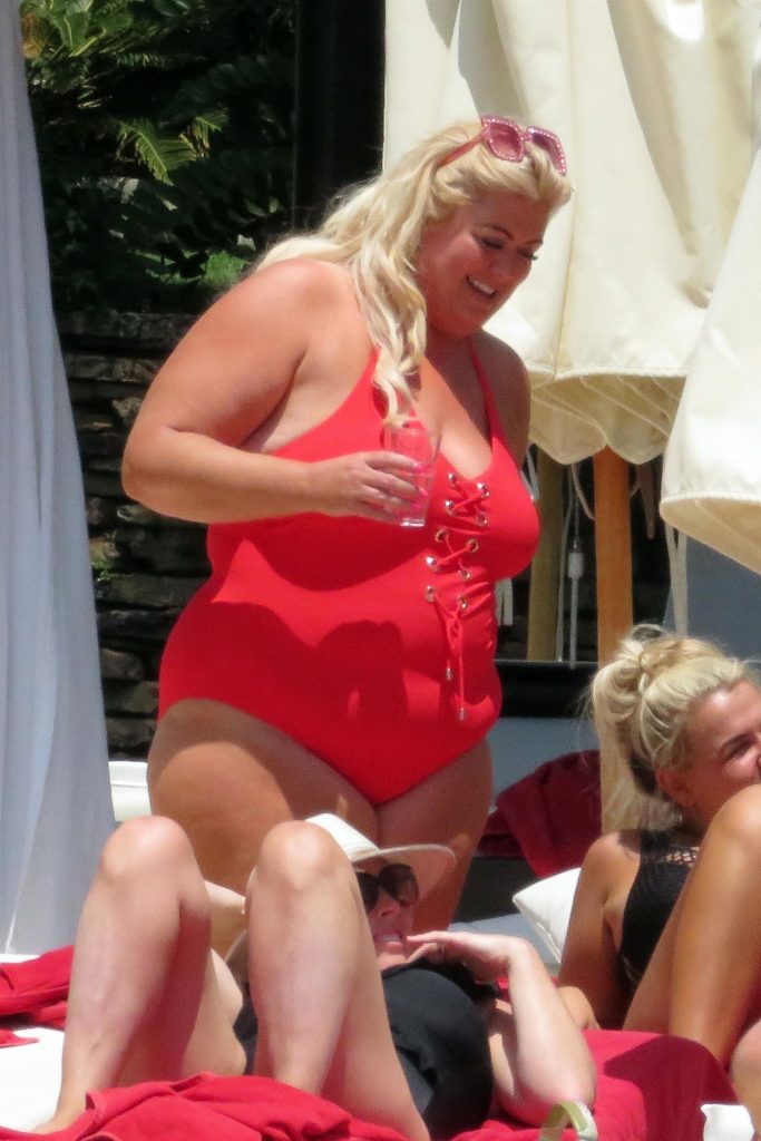 BBW blonde Gemma Collins baring her big fat knockers in Spain gallery, pic 72