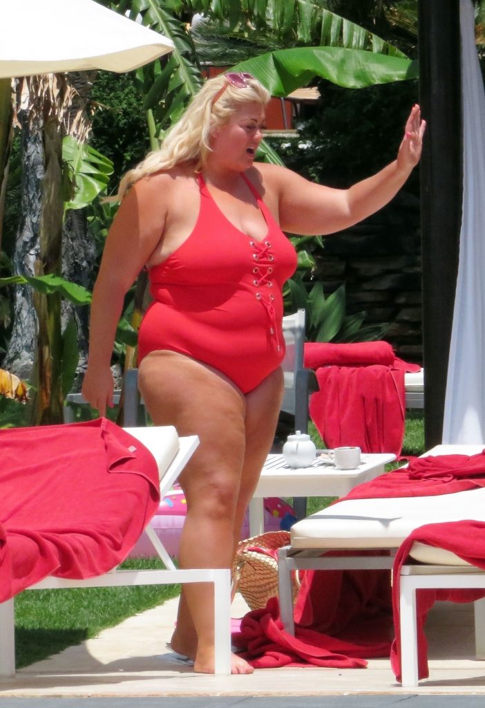 BBW blonde Gemma Collins baring her big fat knockers in Spain gallery, pic 82