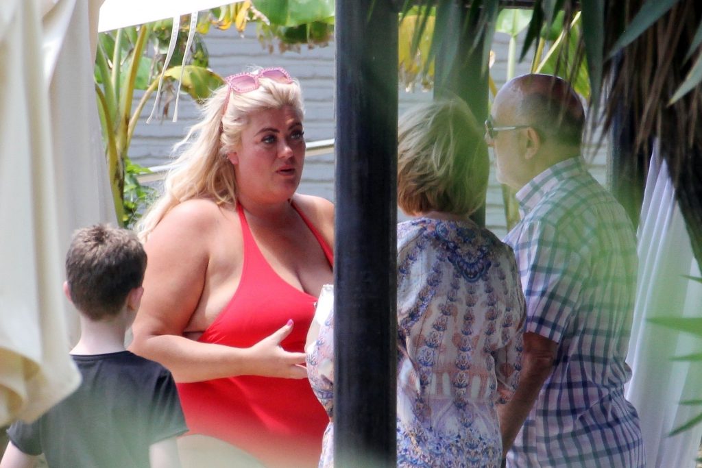 BBW blonde Gemma Collins baring her big fat knockers in Spain gallery, pic 84