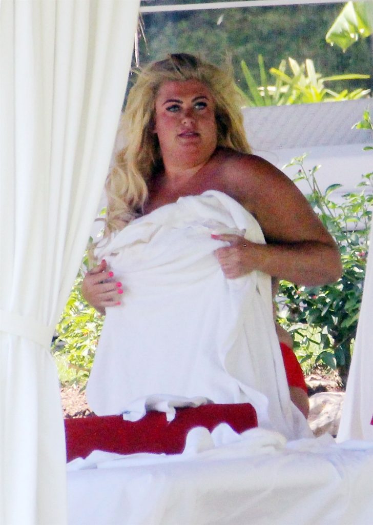 BBW blonde Gemma Collins baring her big fat knockers in Spain gallery, pic 90