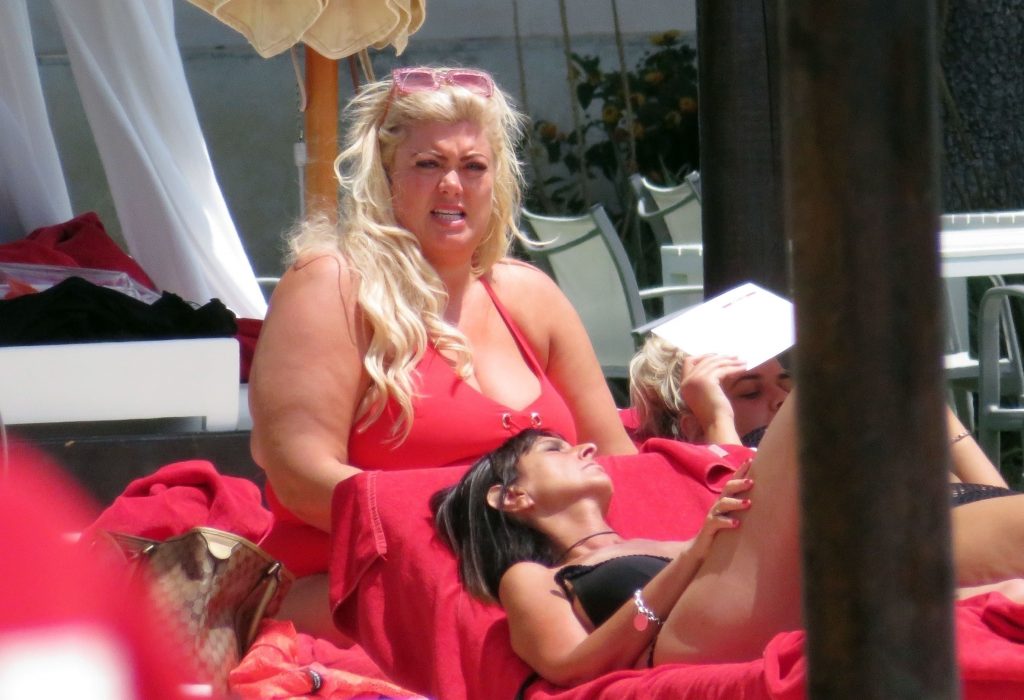 BBW blonde Gemma Collins baring her big fat knockers in Spain gallery, pic 98