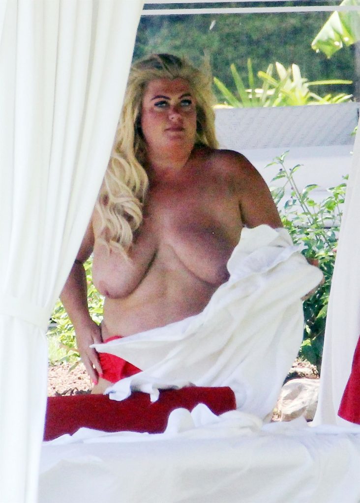 BBW blonde Gemma Collins baring her big fat knockers in Spain gallery, pic 112