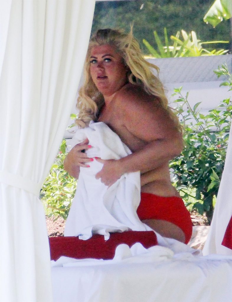 BBW blonde Gemma Collins baring her big fat knockers in Spain gallery, pic 114