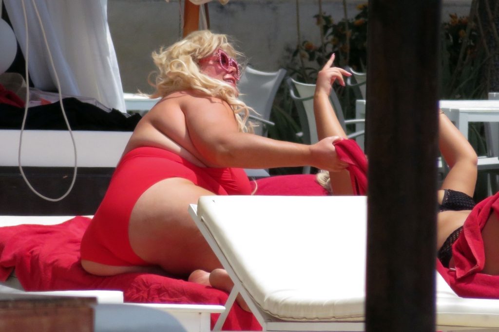 BBW blonde Gemma Collins baring her big fat knockers in Spain gallery, pic 132