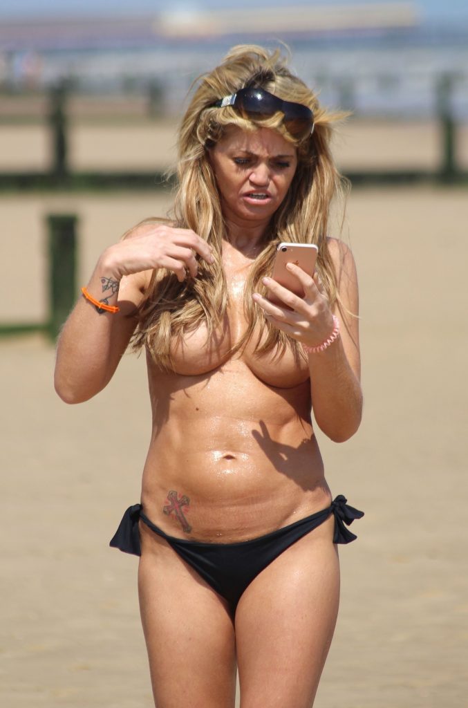 Topless Danniella Westbrook pictures from the beach in Clacton on Sea gallery, pic 16