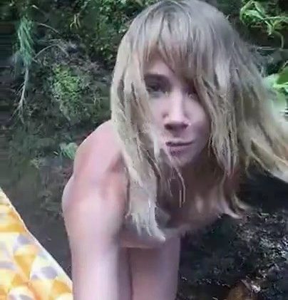 Sara Jean Underwood takes off her panties to show off her smooth pussy