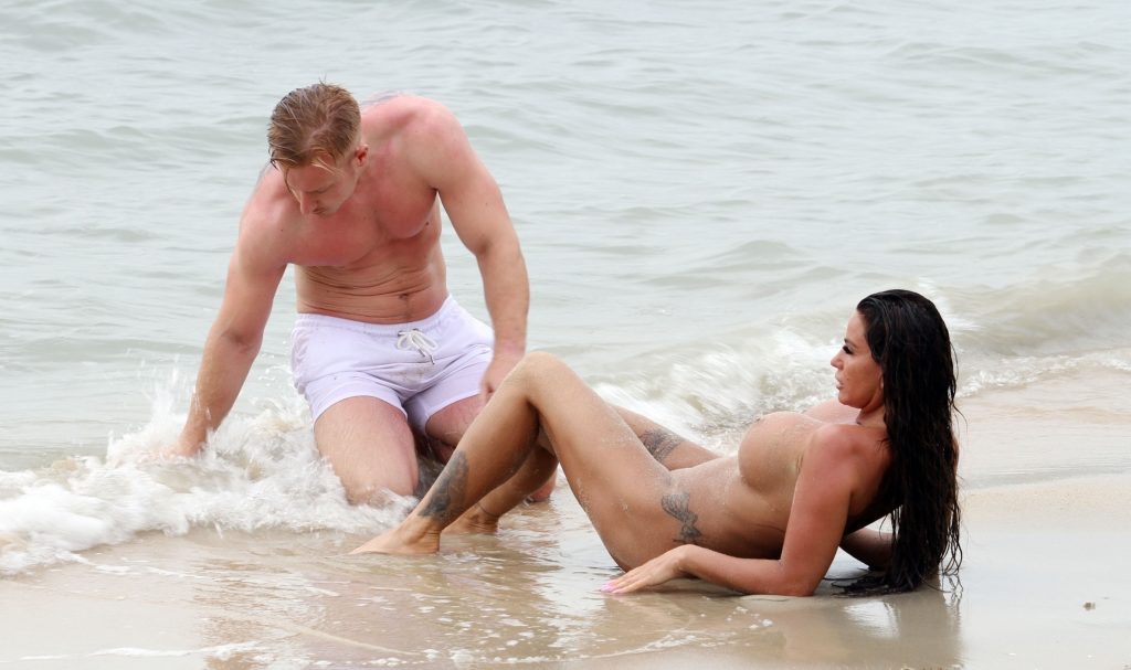 Katie Price bares it all, showing off her perfect body on a beach gallery, pic 52