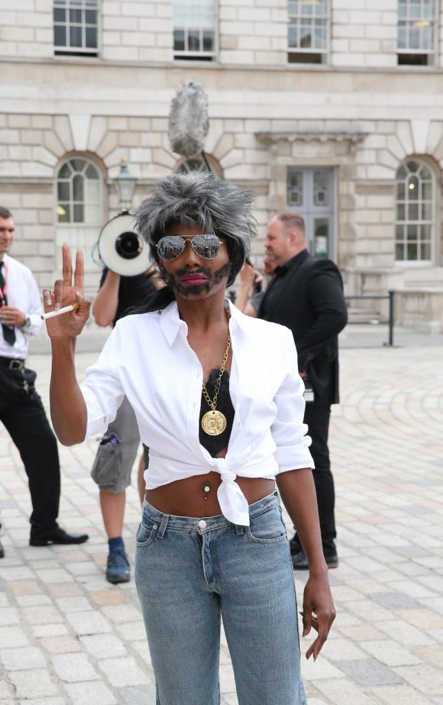 Sinitta dresses up as a marginally sexier version of Simon Cowell from X-Factor (nip slip) gallery, pic 14