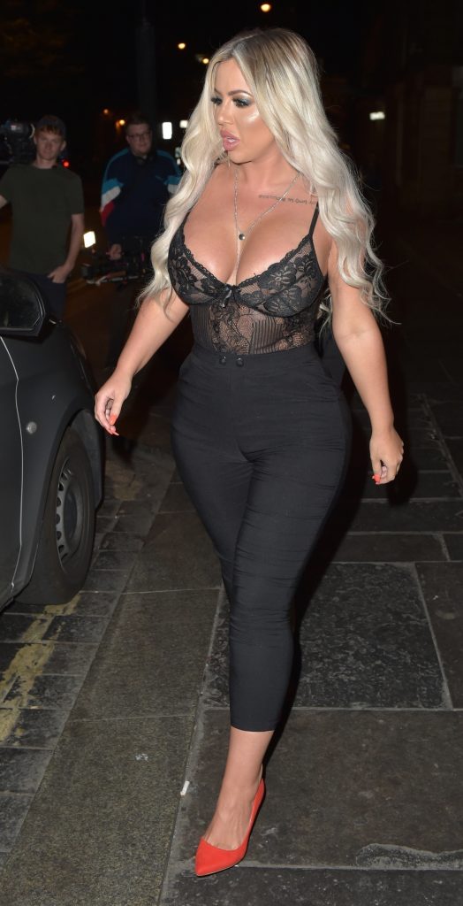 Horny blond-haired hottie Holly Hagan stuns in a see-through black top gallery, pic 6