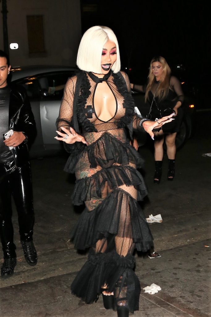 Blac Chyna showcases her ample assets in a see-through black outfit gallery, pic 24
