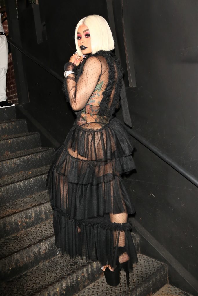 Blac Chyna showcases her ample assets in a see-through black outfit gallery, pic 16