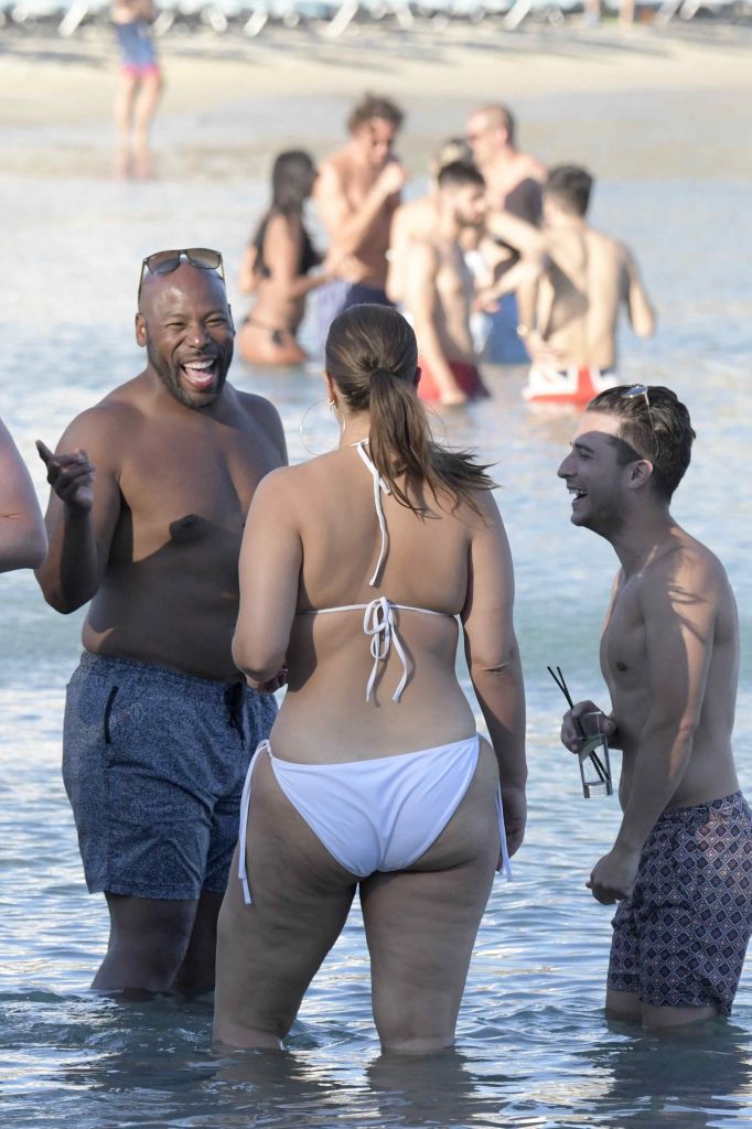 Ashley Graham soaking up the sun in a revealing white bikini gallery, pic 2