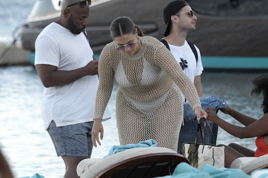 Ashley Graham soaking up the sun in a revealing white bikini gallery, pic 50