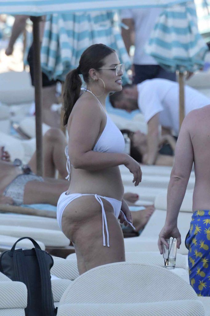 Ashley Graham soaking up the sun in a revealing white bikini gallery, pic 72