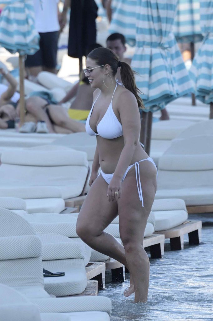 Ashley Graham soaking up the sun in a revealing white bikini gallery, pic 80