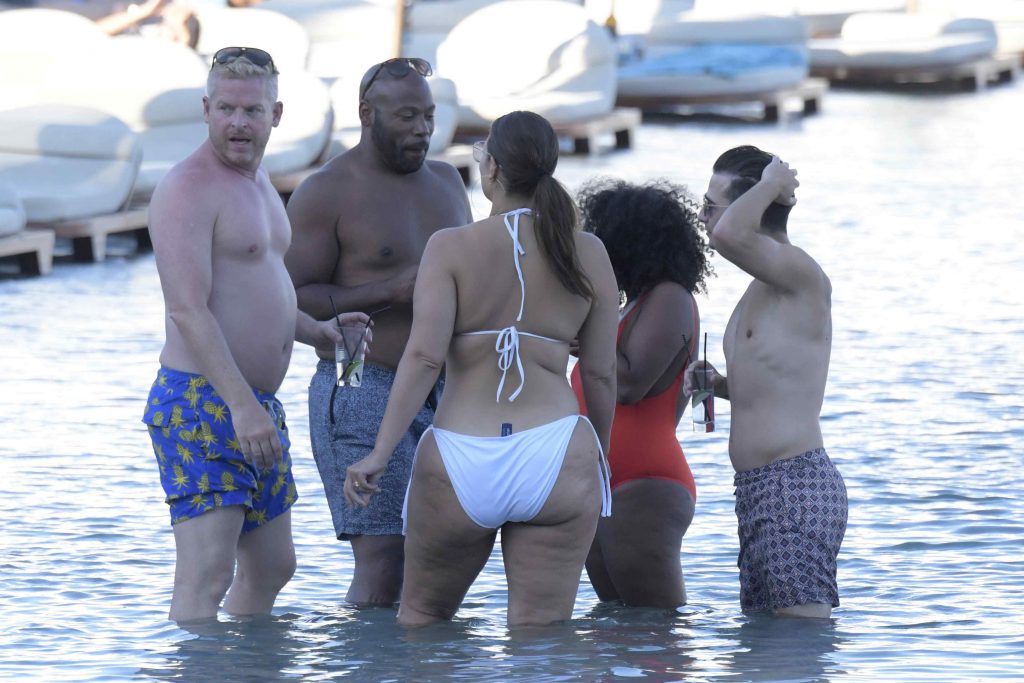 Ashley Graham soaking up the sun in a revealing white bikini gallery, pic 92