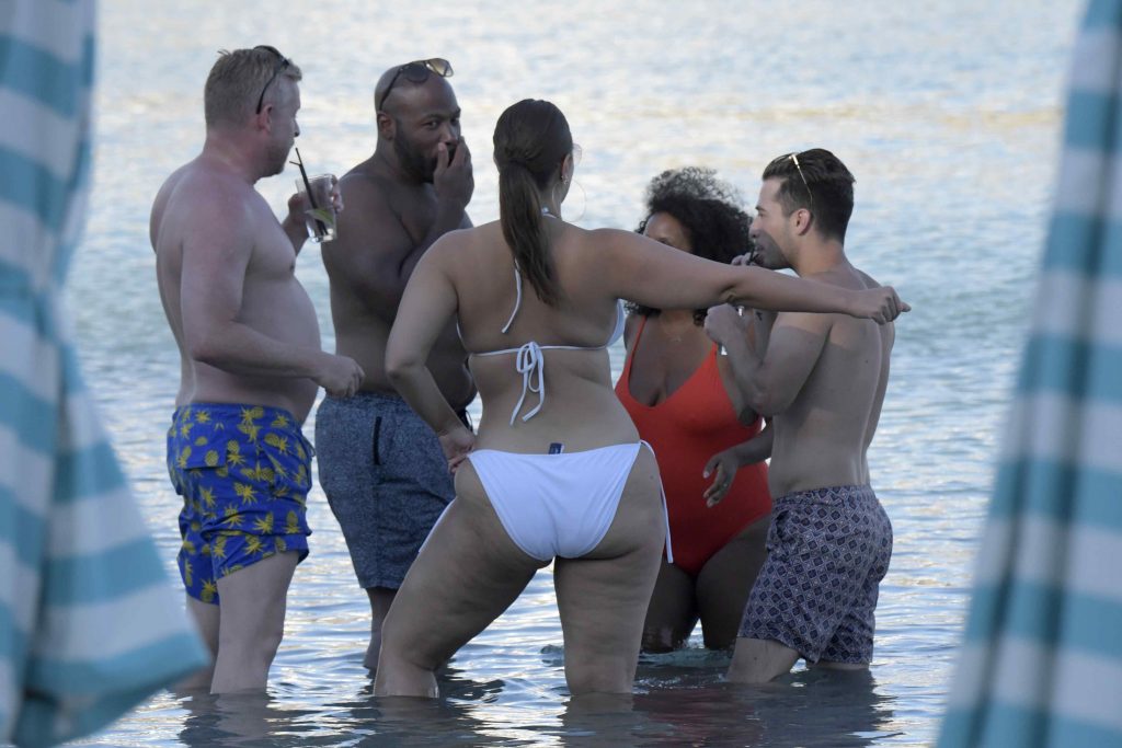 Ashley Graham soaking up the sun in a revealing white bikini gallery, pic 98