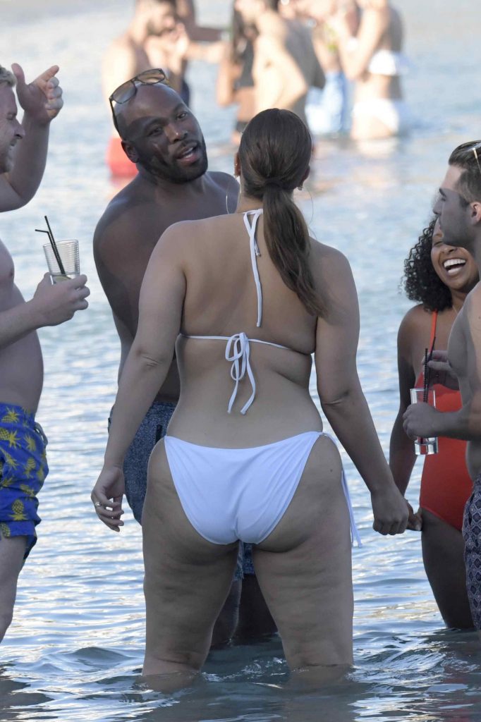 Ashley Graham soaking up the sun in a revealing white bikini gallery, pic 104