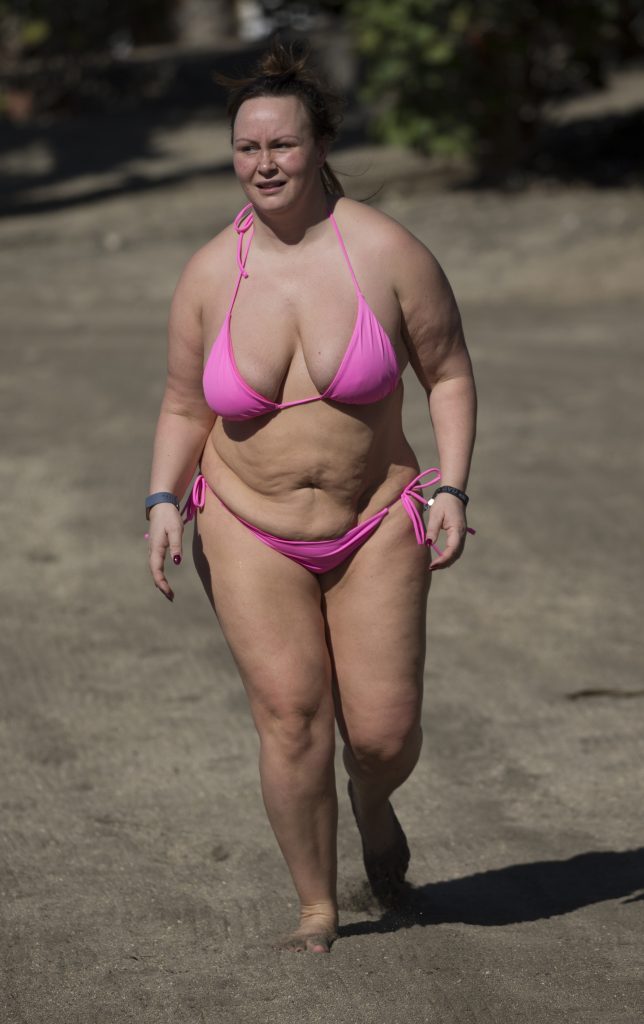 BBW Chanelle Hayes shows her massive gut and fat titties on a beach gallery, pic 98