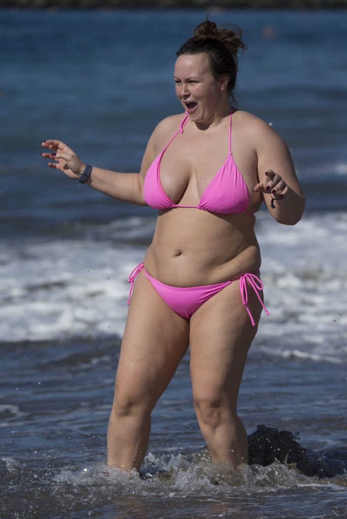 BBW Chanelle Hayes shows her massive gut and fat titties on a beach gallery, pic 156