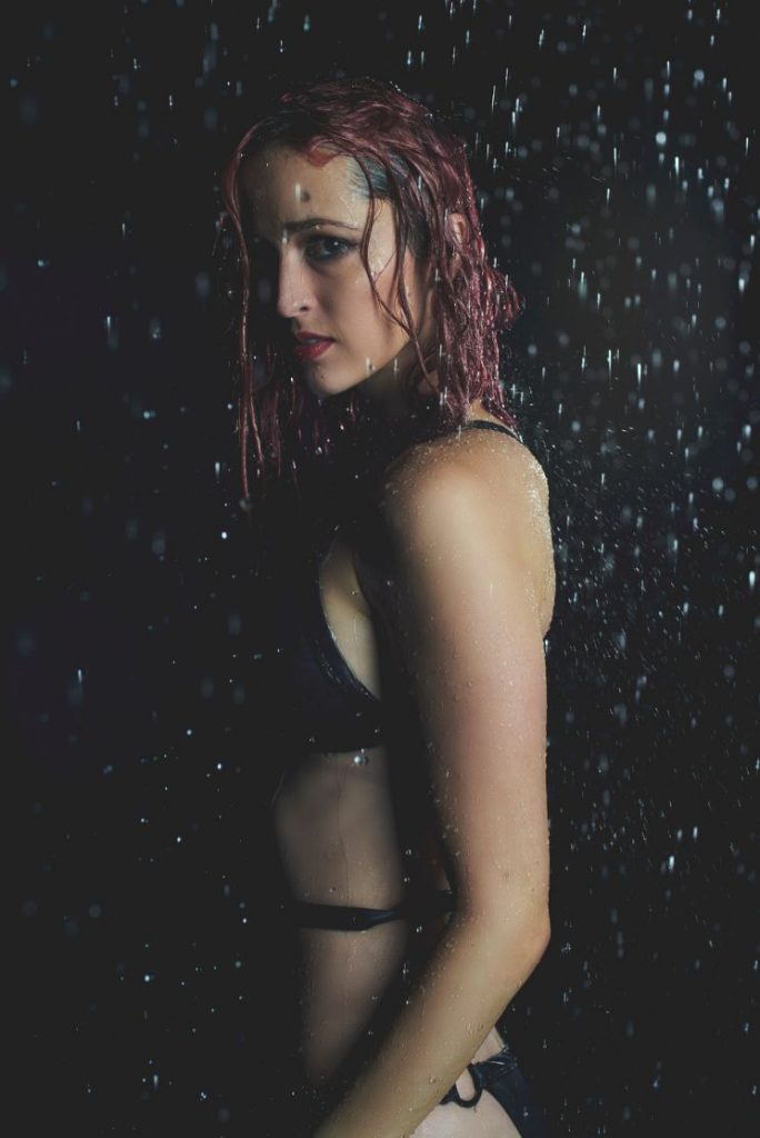 Wet lingerie-clad seductress Jaclyn Glenn posing in the rain gallery, pic 12