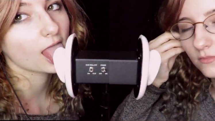 AftynRose and her “twin” licking your ears in a sexually charged ASMR video