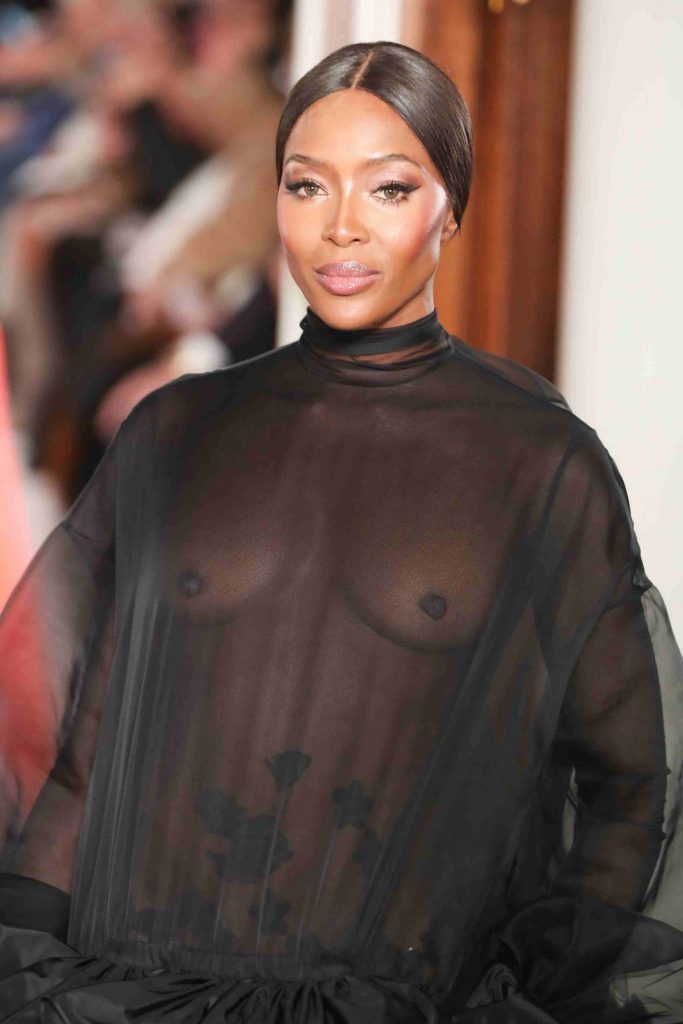 Naomi Campbell Showing Her Nude Breasts in a Sheer Black Gown gallery, pic 44