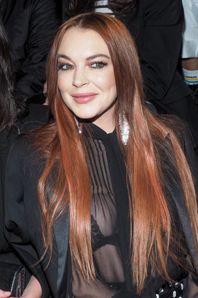 Lindsay Lohan Walking Around in a See-Through Black Blouse gallery, pic 88