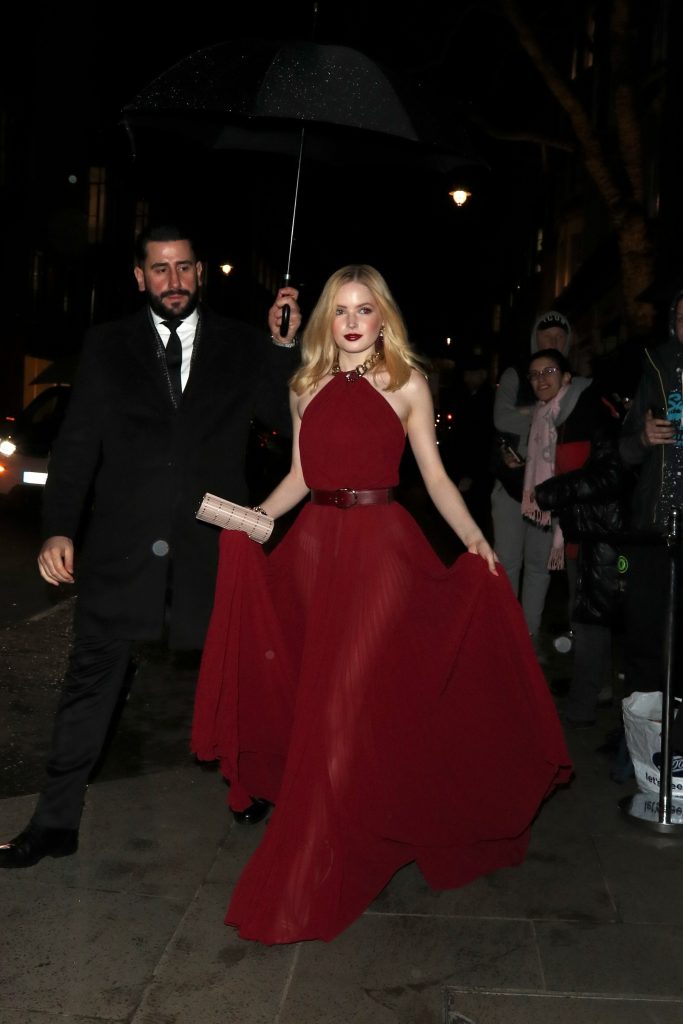 Blonde Beauty Ellie Bamber Stuns in a Semi-Sheer Red Dress gallery, pic 32