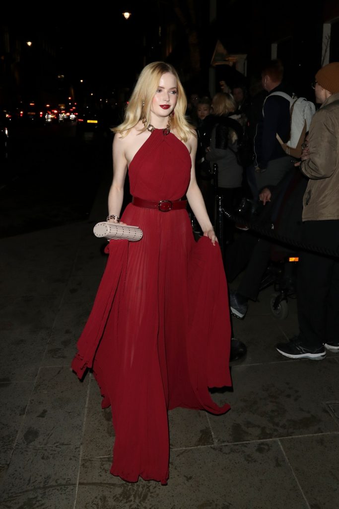 Blonde Beauty Ellie Bamber Stuns in a Semi-Sheer Red Dress gallery, pic 42