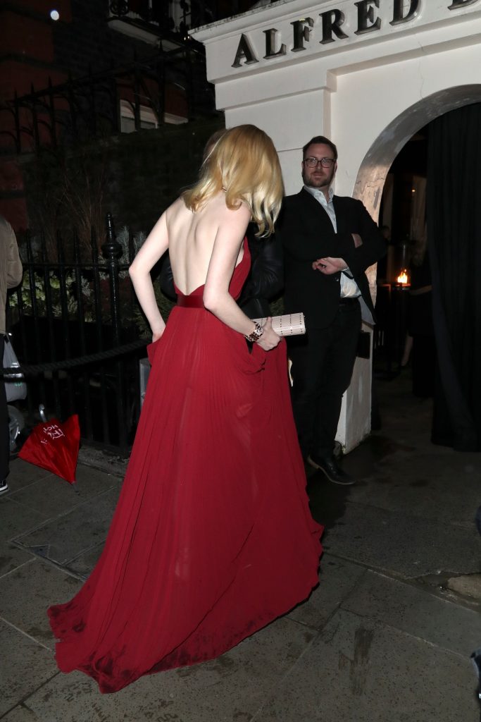 Blonde Beauty Ellie Bamber Stuns in a Semi-Sheer Red Dress gallery, pic 44