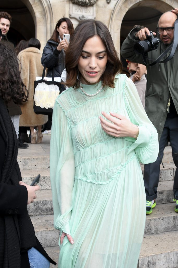 Alexa Chung Flashing Her Beautiful Cleavage in a See-Through Dress gallery, pic 58