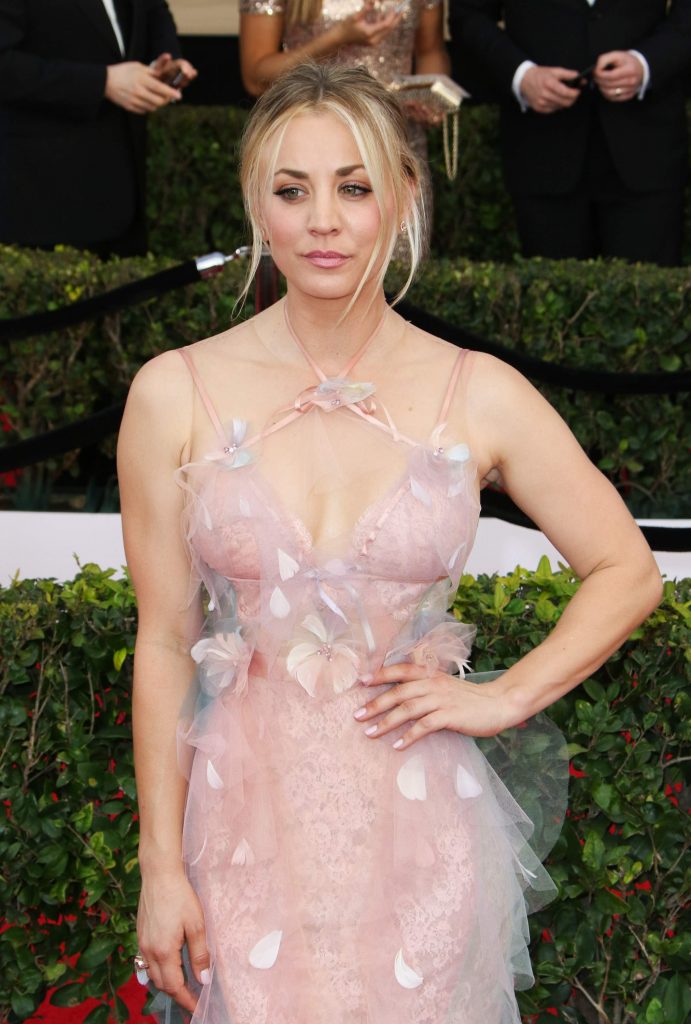 Shameless Celebrity Kaley Cuoco Posing in a See-Through Dress gallery, pic 12