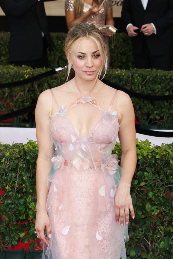 Shameless Celebrity Kaley Cuoco Posing in a See-Through Dress gallery, pic 14