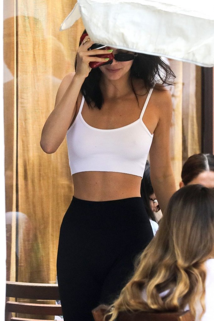 Nippy Beauty Kendall Jenner Wearing a See-Through Crop Top gallery, pic 30
