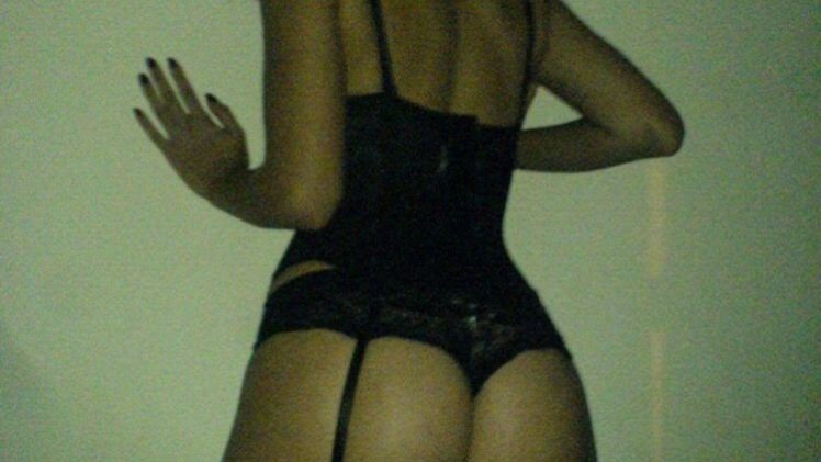 Brunette Beauty Natalia Alvarez Posing in Sexy Black Lingerie