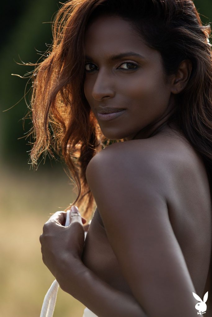 Naked Black Beauty Nirmala Fernandes Posing in the Woods gallery, pic 2
