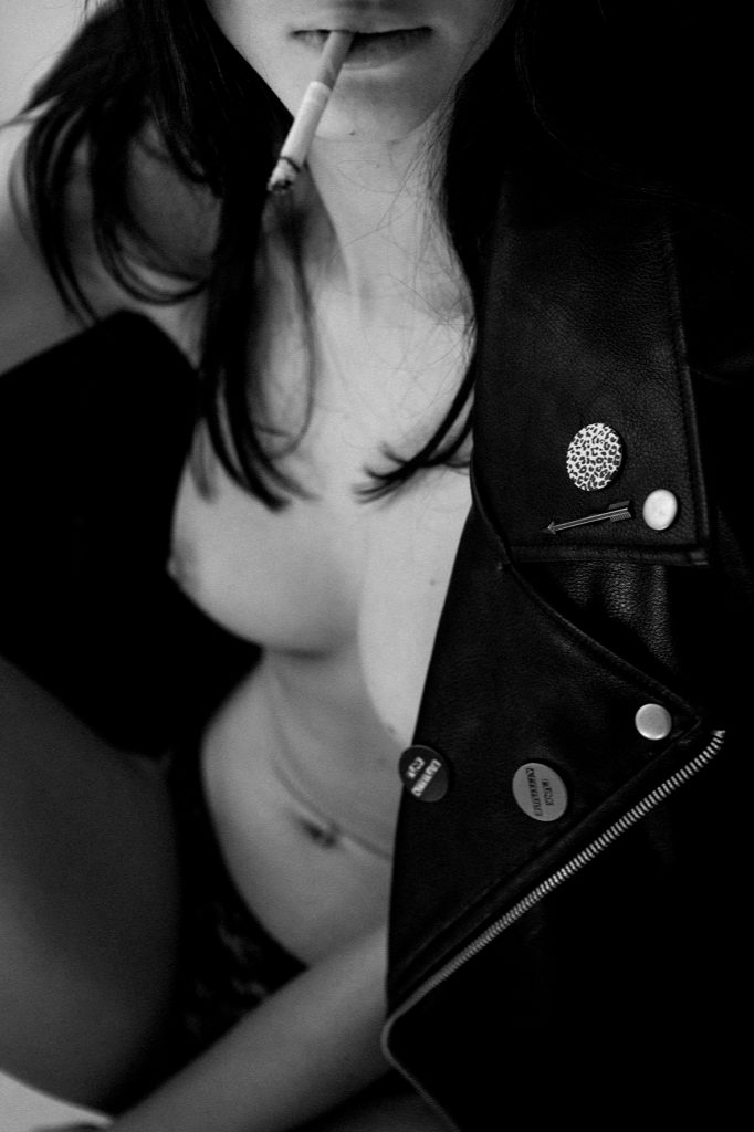 Badass Brunette Elena Stival Showing Her Gorgeous Breasts in B&W gallery, pic 2