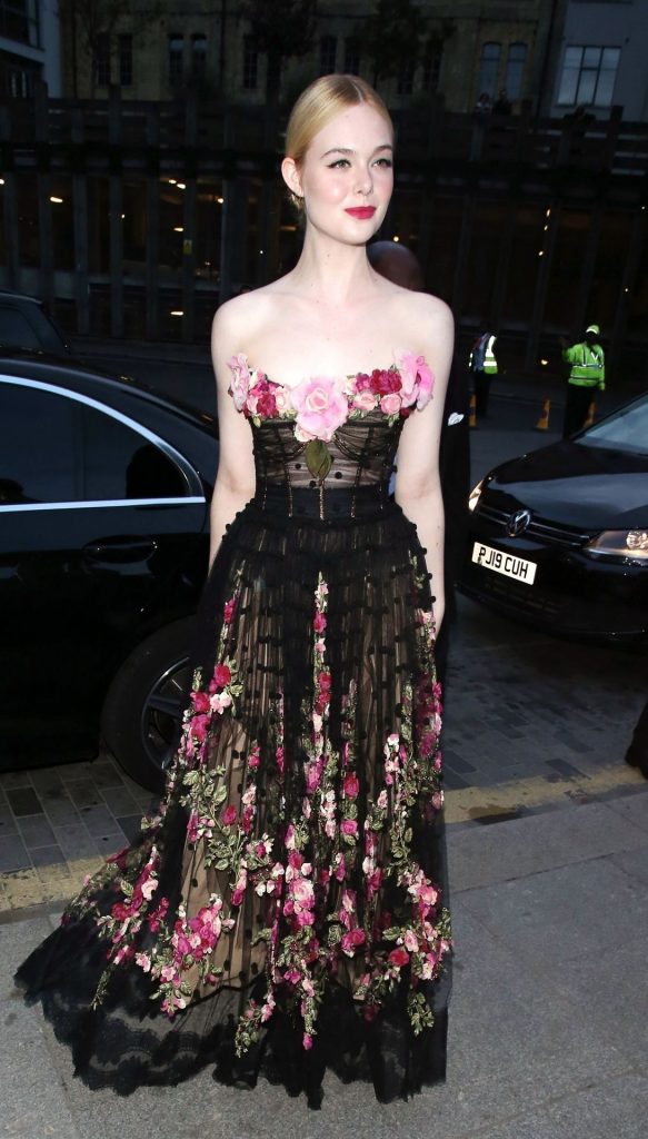 Young Beauty Elle Fanning Posing in a Fancy See-Through Dress gallery, pic 20