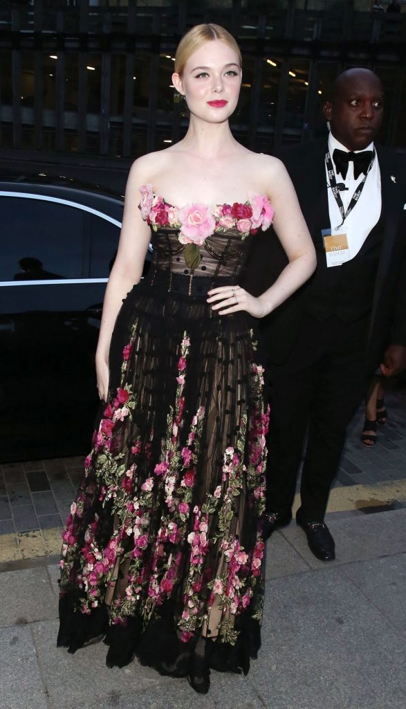 Young Beauty Elle Fanning Posing in a Fancy See-Through Dress gallery, pic 28