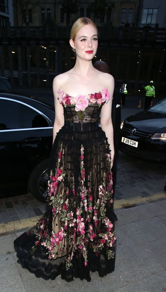 Young Beauty Elle Fanning Posing in a Fancy See-Through Dress gallery, pic 32