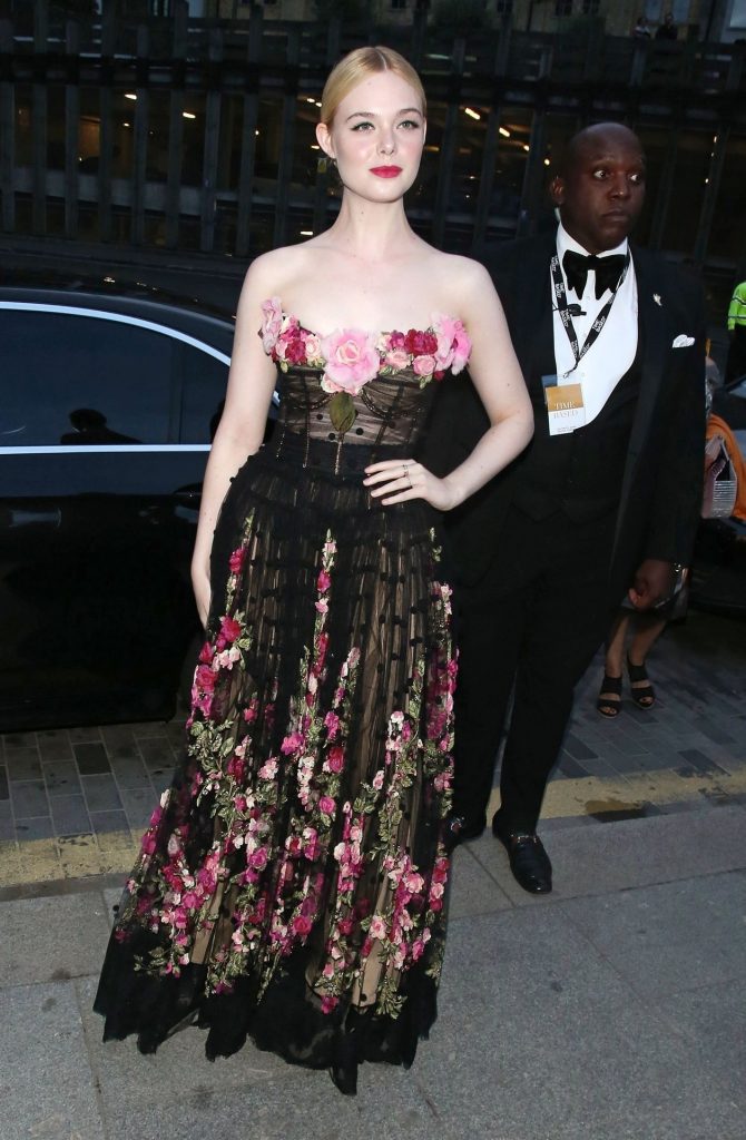 Young Beauty Elle Fanning Posing in a Fancy See-Through Dress gallery, pic 40