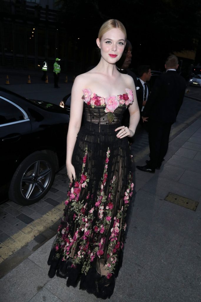 Young Beauty Elle Fanning Posing in a Fancy See-Through Dress gallery, pic 58