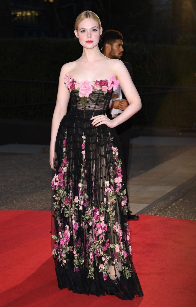 Young Beauty Elle Fanning Posing in a Fancy See-Through Dress gallery, pic 12