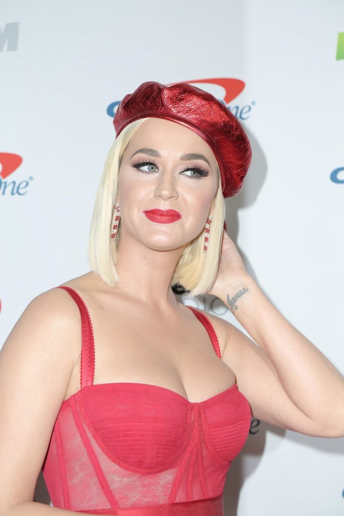 Busty Singer Katy Perry Showcasing Her Cleavage in a Red Dress gallery, pic 20