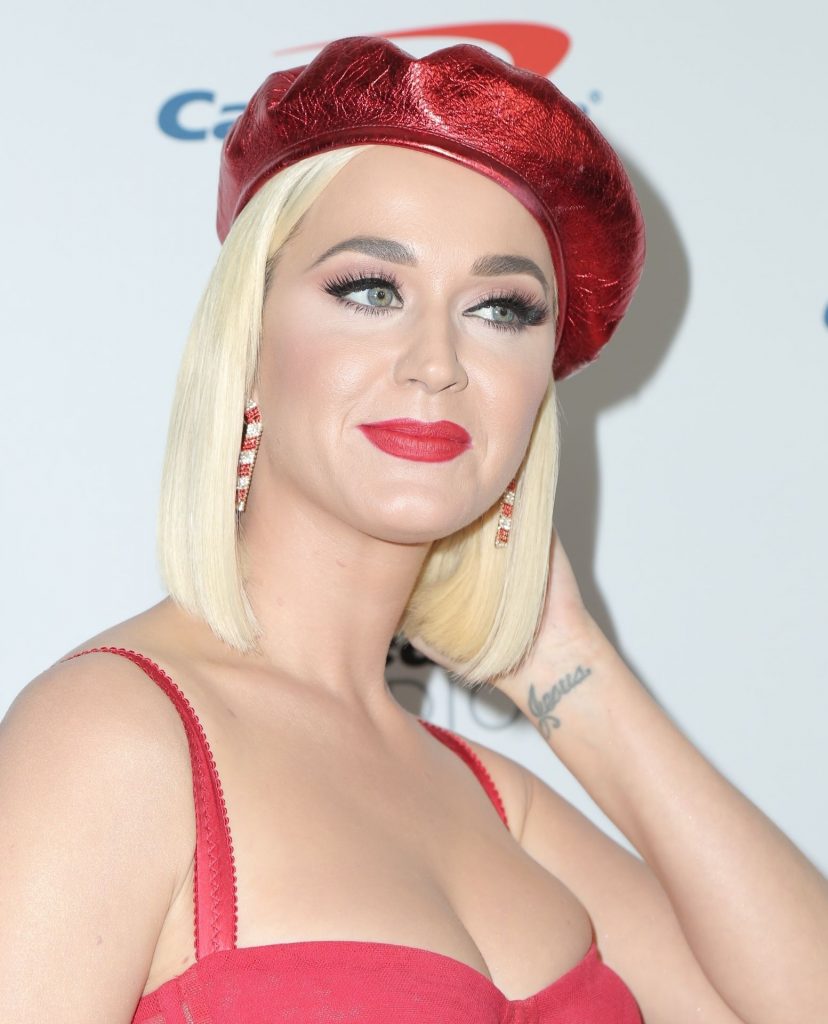 Busty Singer Katy Perry Showcasing Her Cleavage in a Red Dress gallery, pic 22