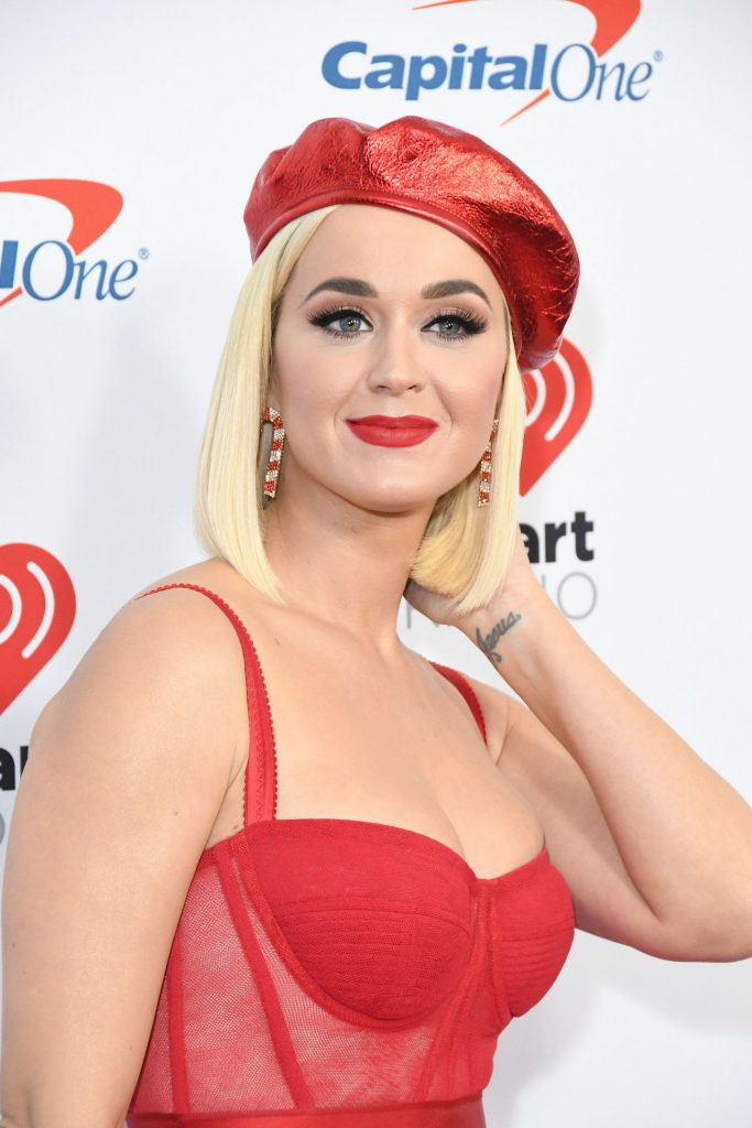Busty Singer Katy Perry Showcasing Her Cleavage in a Red Dress gallery, pic 46